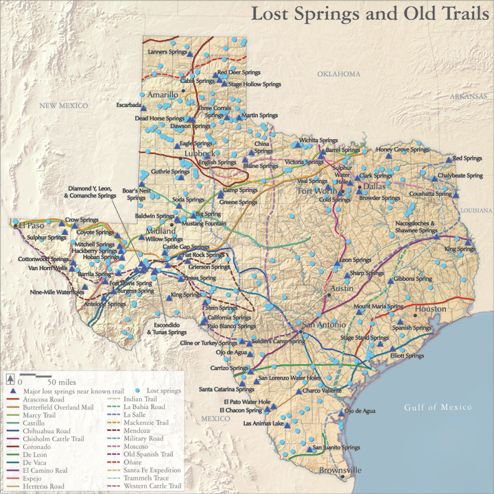 Texas Landscape Project: Map of Lost Springs and Old Trails