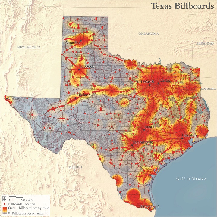 Texas Landscape Project: Map of Off-site Billboards