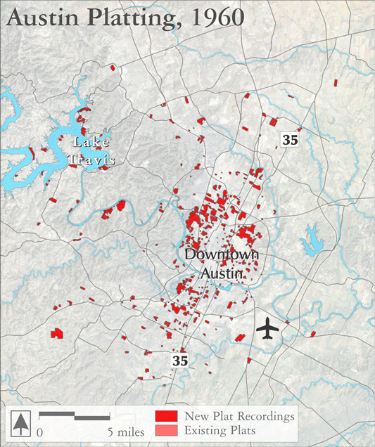Texas Landscape Project: Map of Austin Plats, 1960-2014
